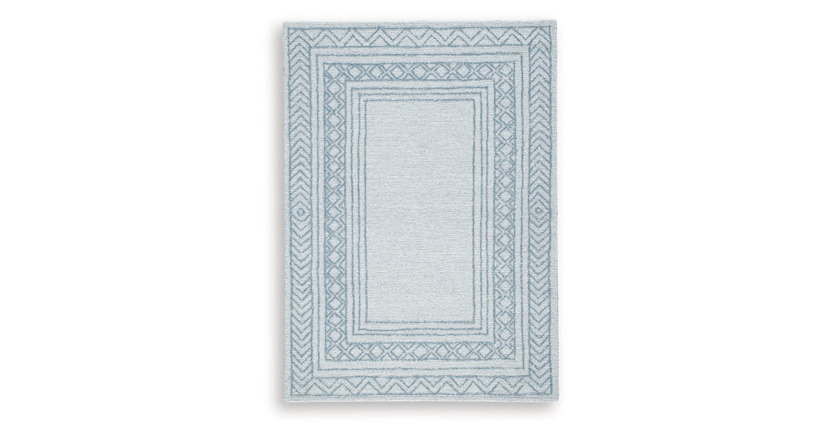 Azelhurst Blue/Ivory/Gray Medium Rug by Ashley at Eve Furniture