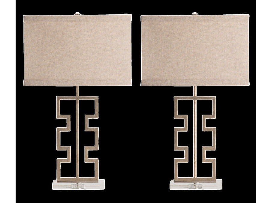 Azteca Silver Table Lamp (Set of 2) by Crestview at Eve Furniture