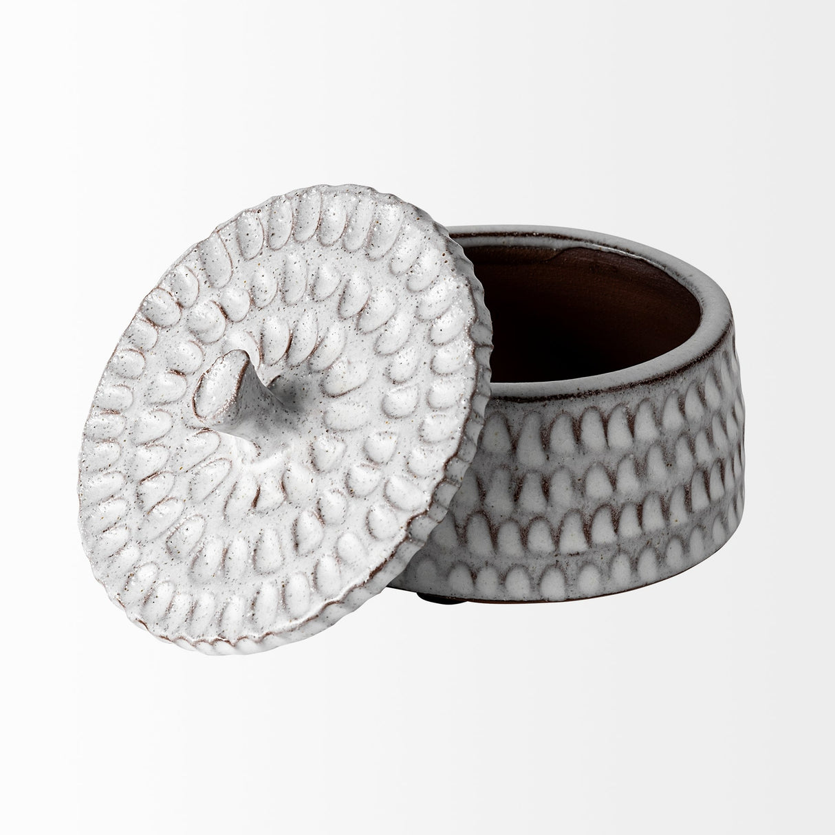 Azul (Small) Gray Ceramic Detailed Decorative Box by Mercana at Eve Furniture
