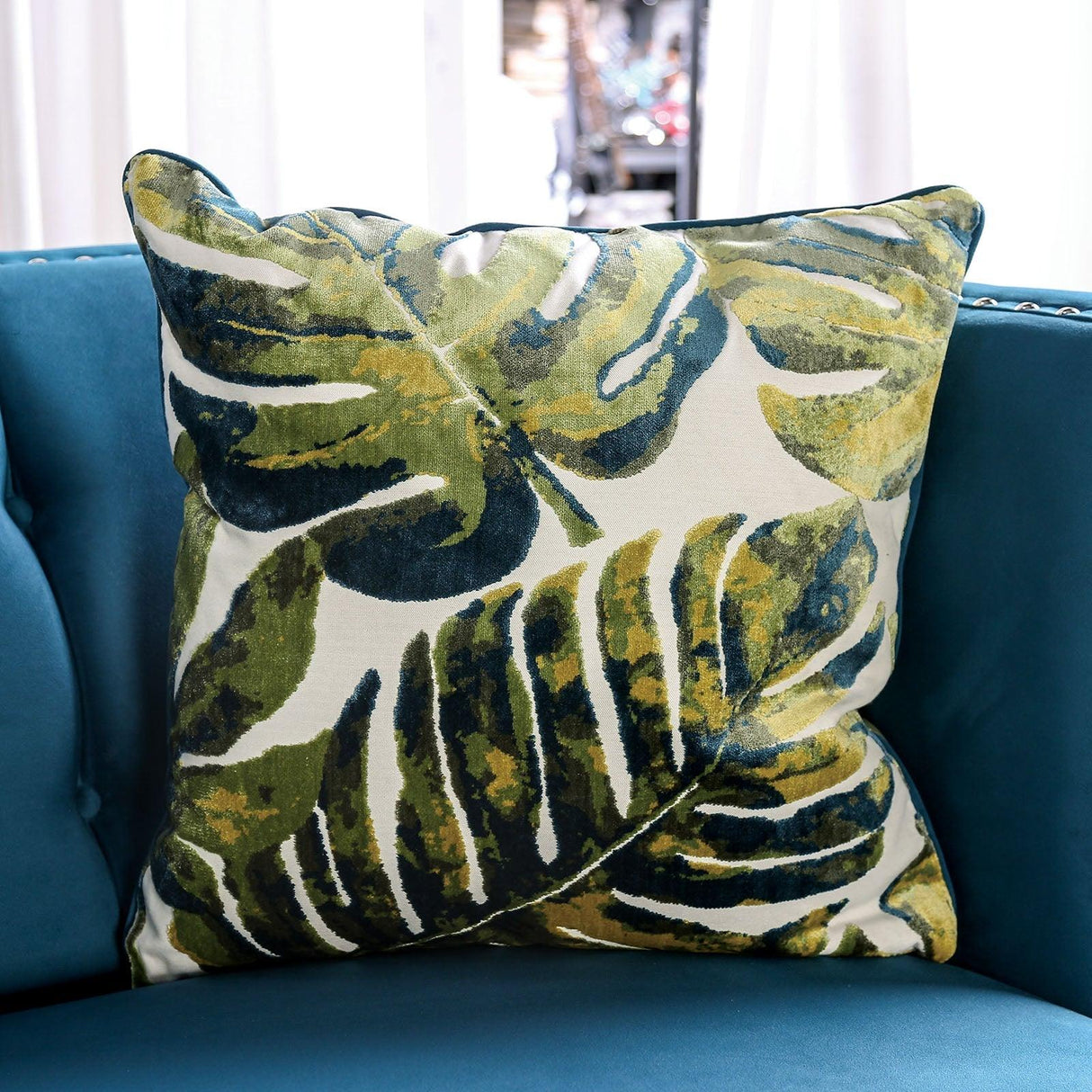 Azuletti Dark Teal/Apple Green Loveseat by Furniture of America at Eve Furniture