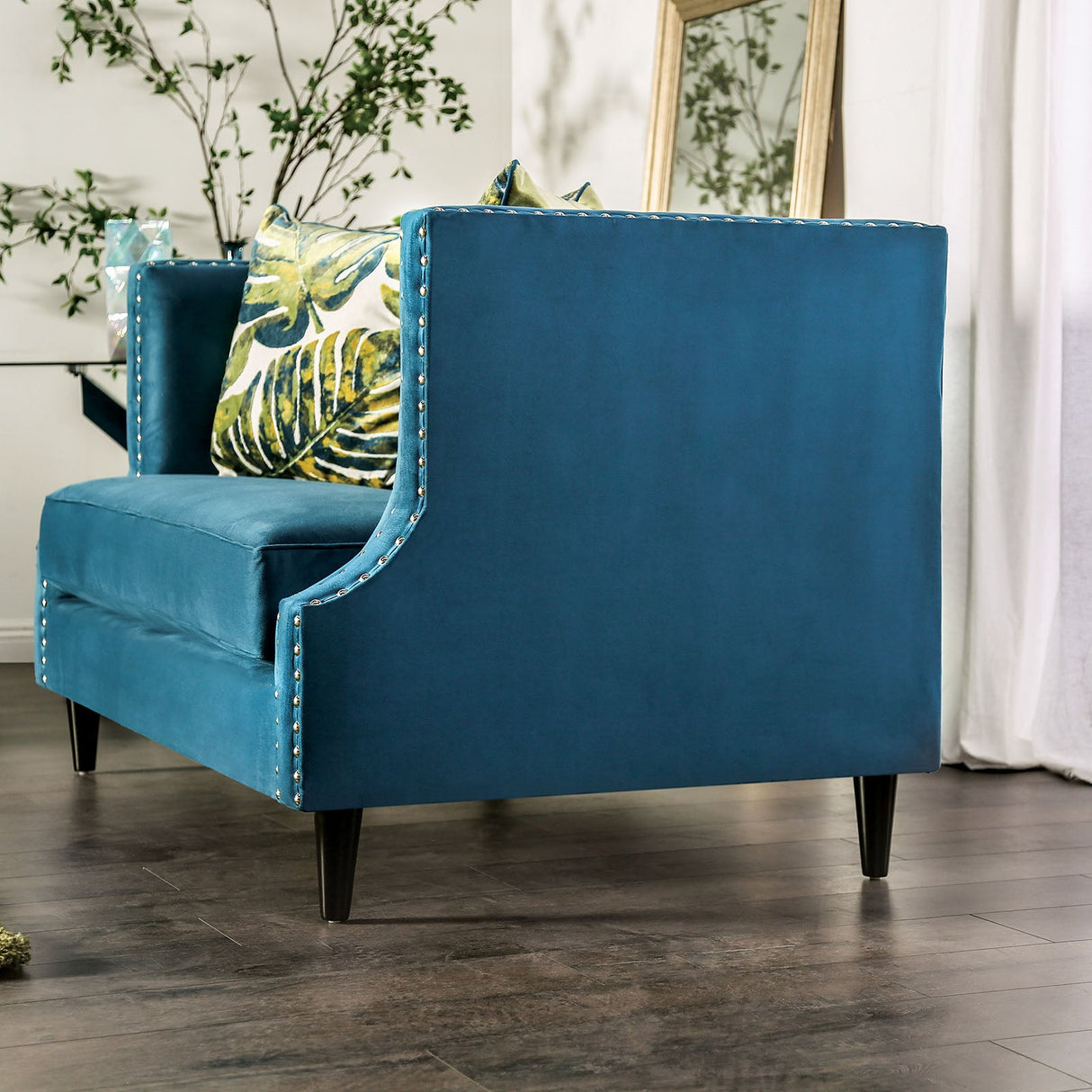 Azuletti Dark Teal/Apple Green Sofa & Loveseat by Furniture of America at Eve Furniture