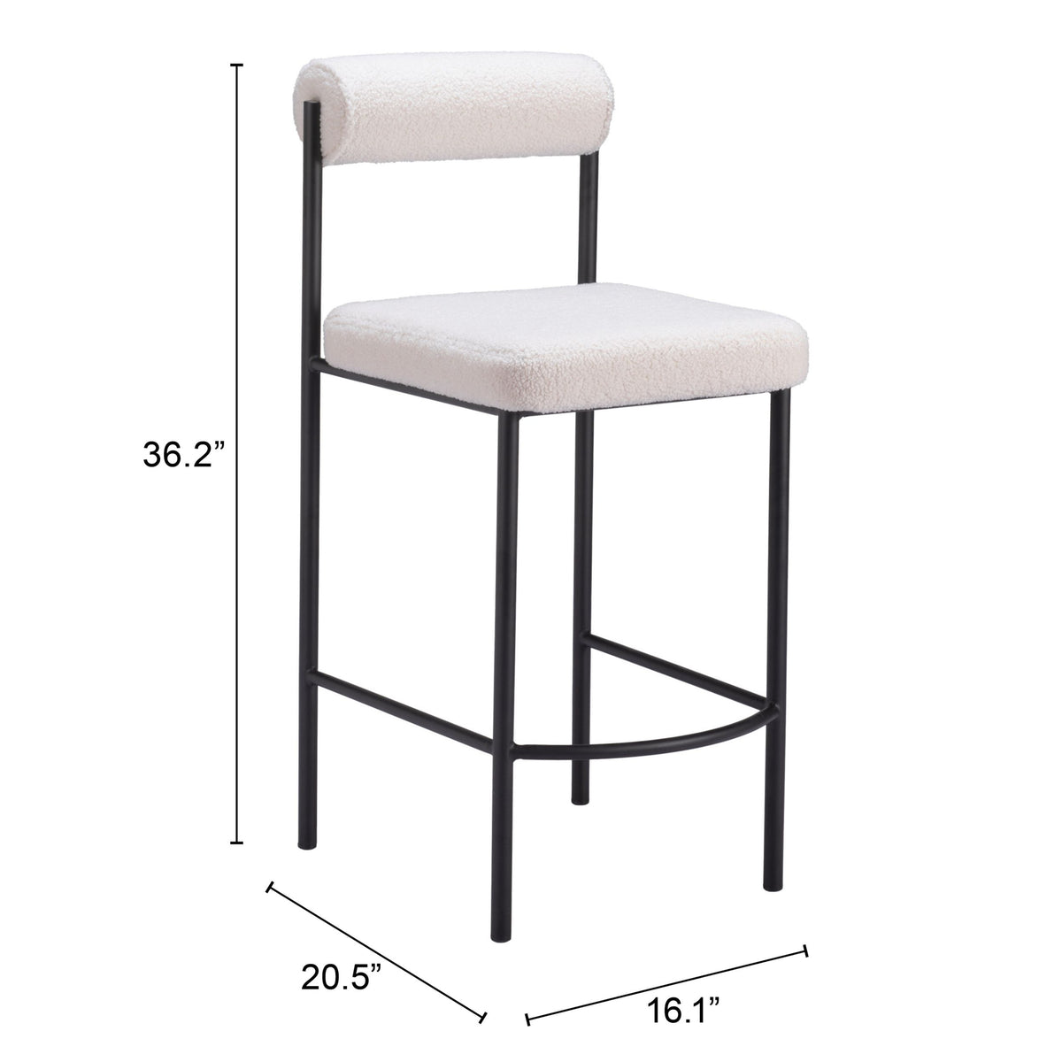 Livorno Counter Stool Ivory - Image 11