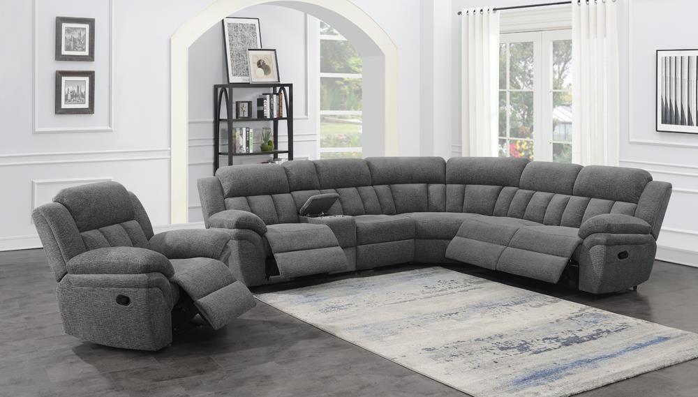 Bahrain Charcoal 6-piece Modular Reclining Sectional Sofa by Coaster at Eve Furniture