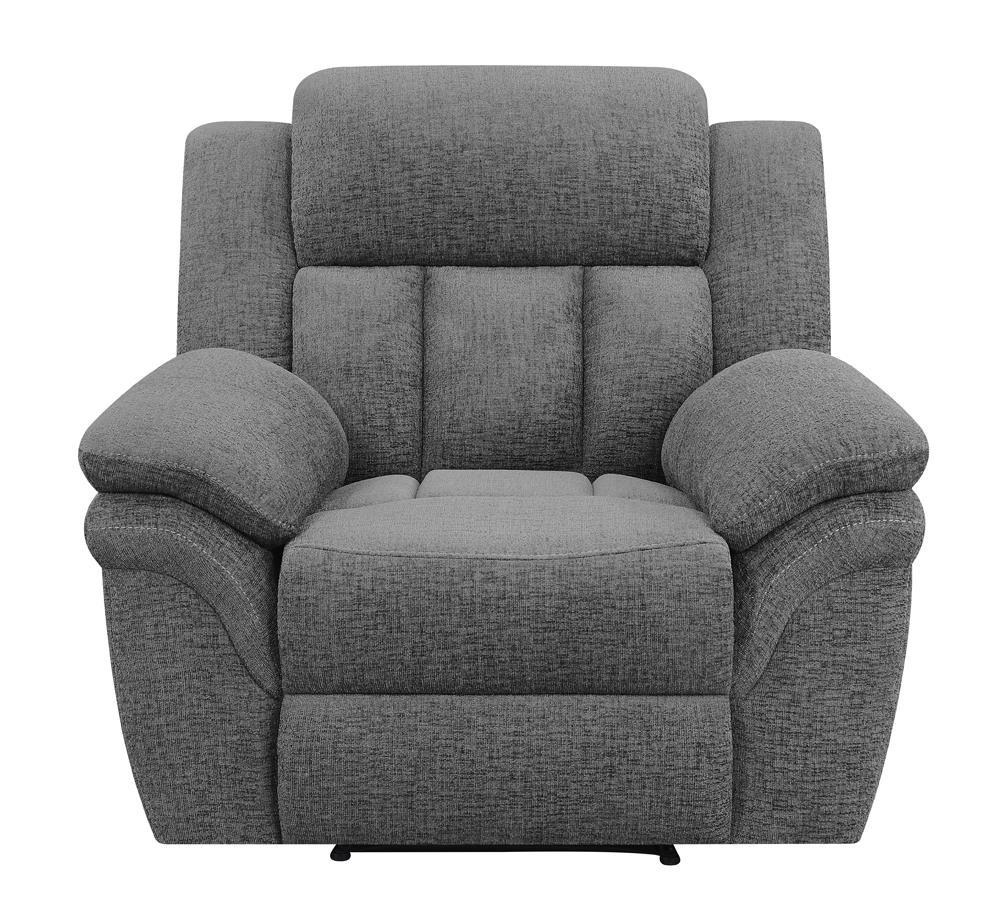 Bahrain Charcoal Upholstered Glider Recliner by Coaster at Eve Furniture