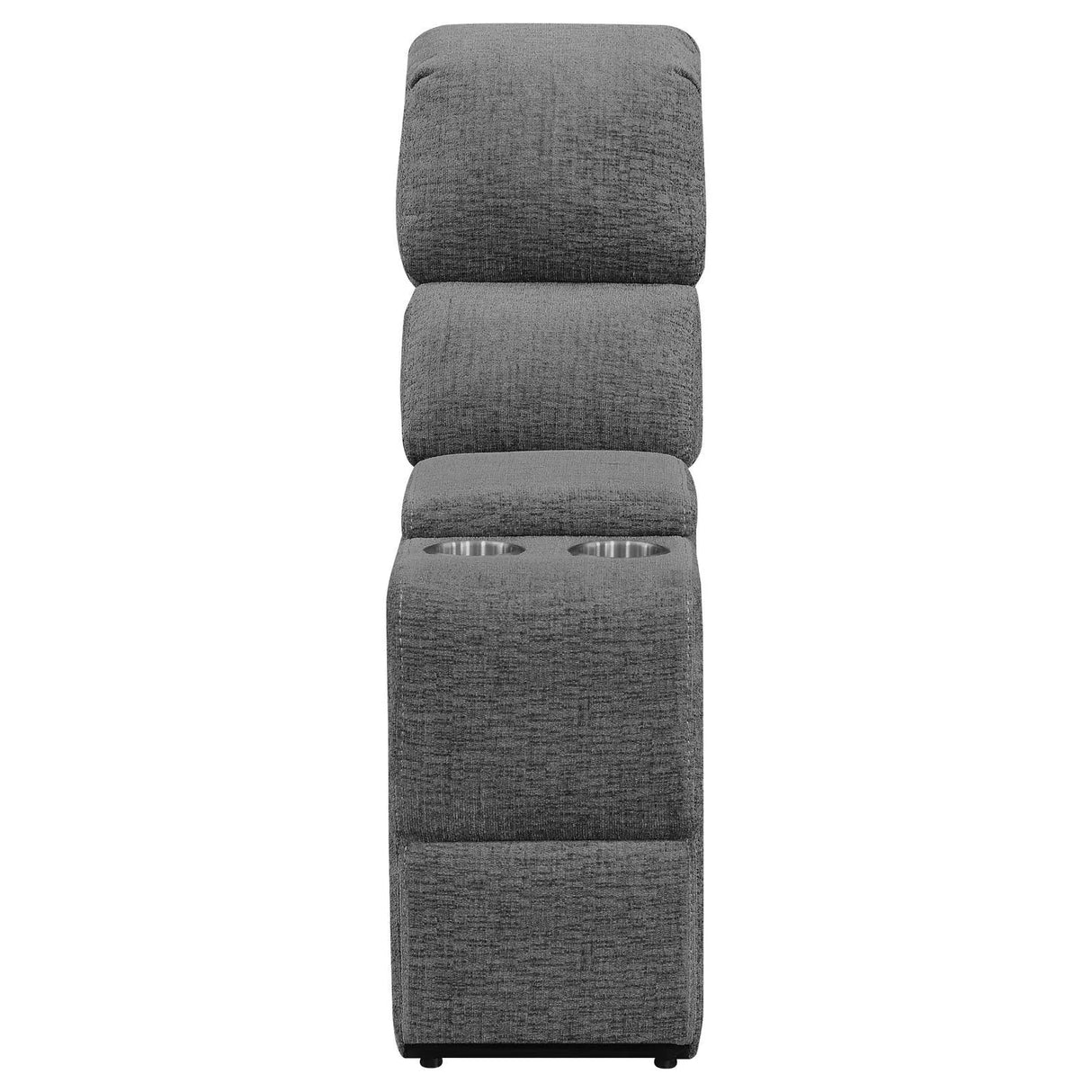Bahrain Charcoal Upholstered Motion Loveseat with Console by Coaster at Eve Furniture