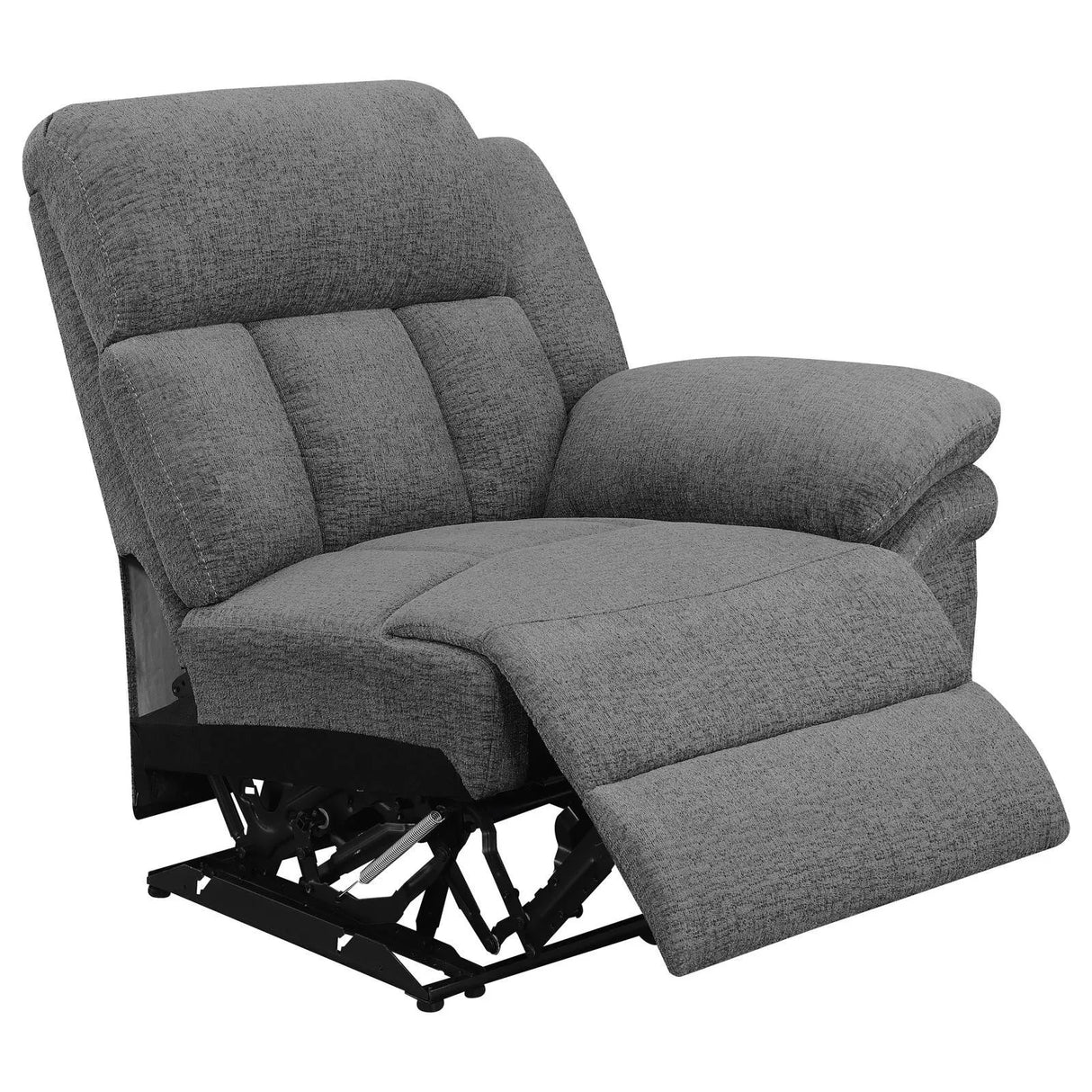 Bahrain Charcoal Upholstered Motion Loveseat with Console by Coaster at Eve Furniture