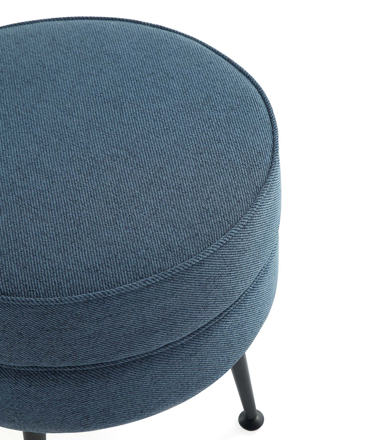 Bailey Ottoman in Blue with Black Feet by Manhattan Comfort at Eve Furniture