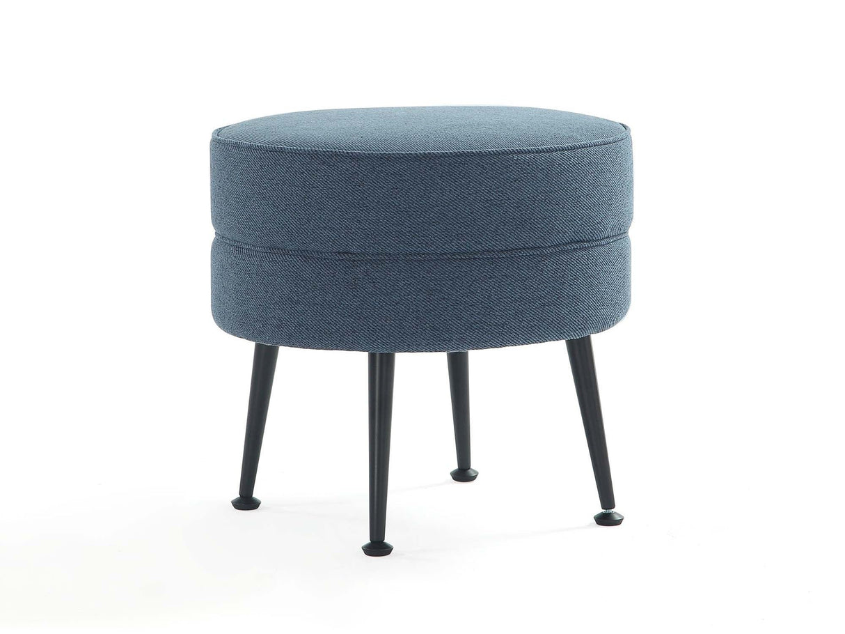 Bailey Ottoman in Blue with Black Feet by Manhattan Comfort at Eve Furniture