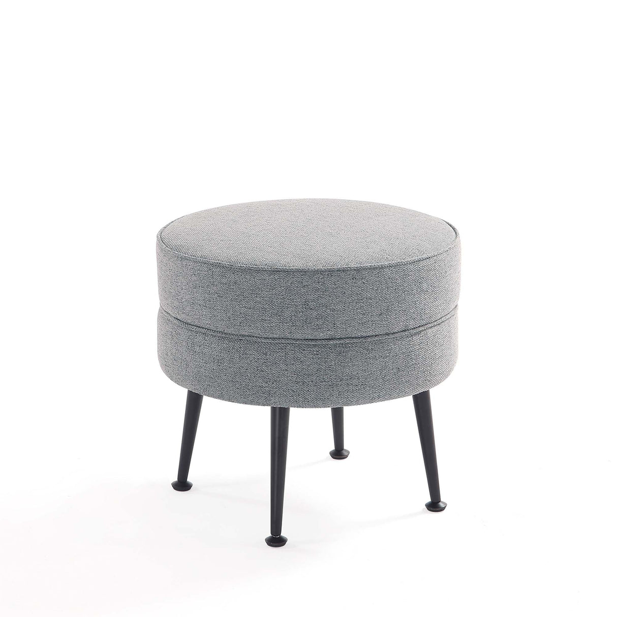 Bailey Ottoman in Grey with Black Feet by Manhattan Comfort at Eve Furniture