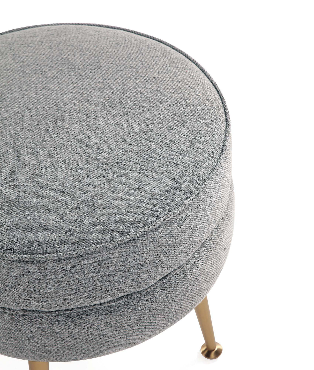 Bailey Ottoman in Grey with Gold Feet by Manhattan Comfort at Eve Furniture