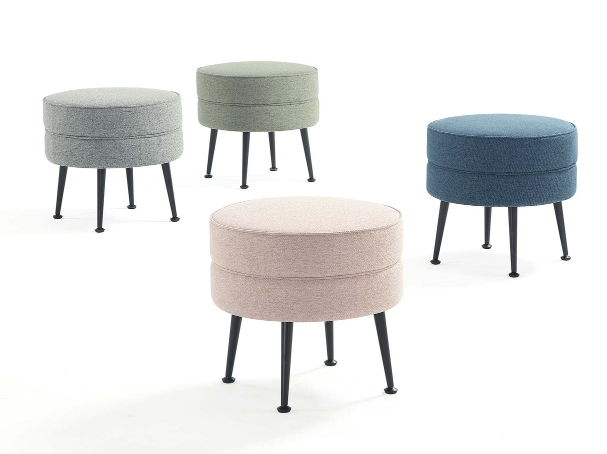 Bailey Ottoman in Multicolor with Black Feet (set of 4) by Manhattan Comfort at Eve Furniture