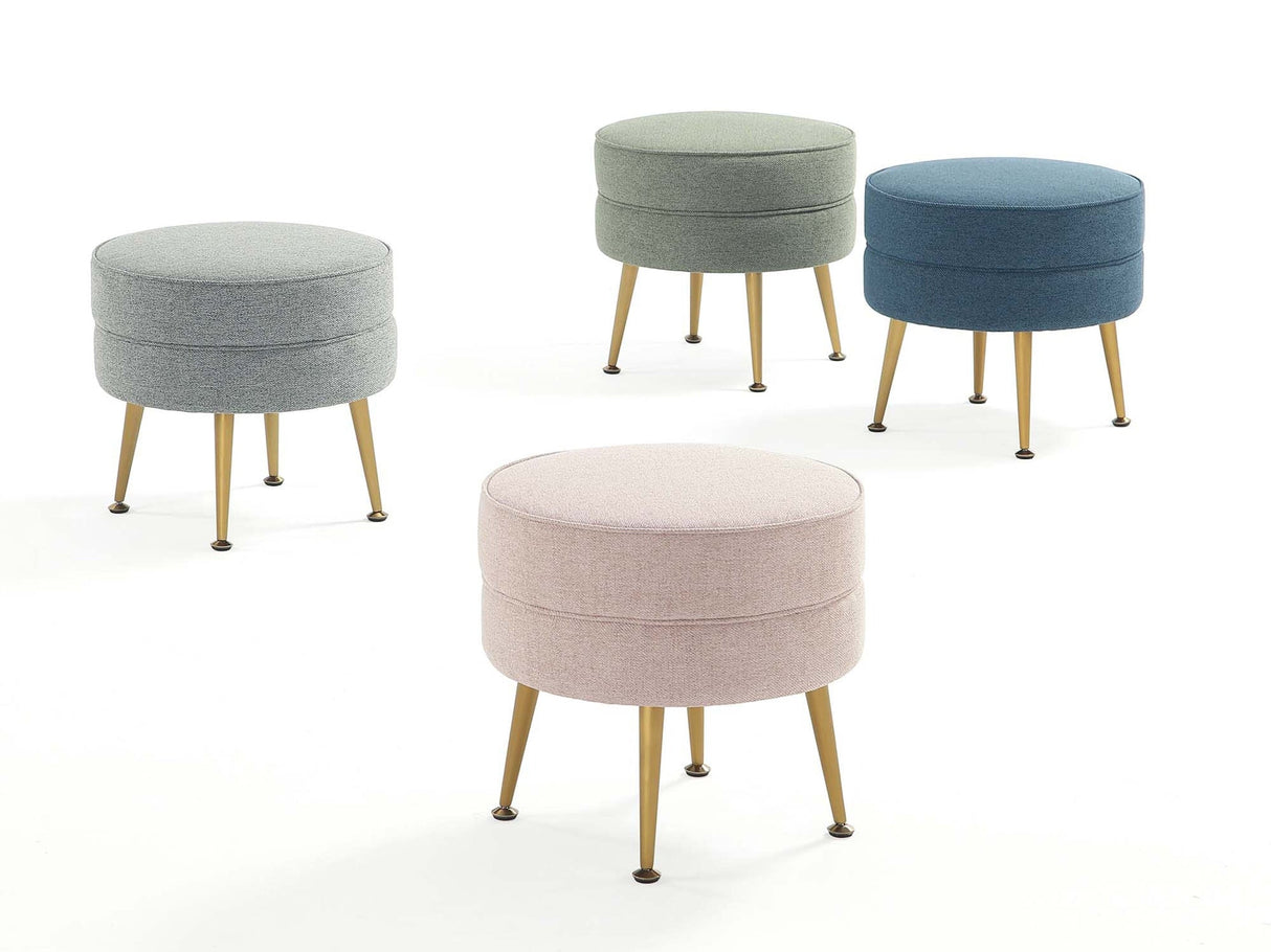 Bailey Ottoman in Multicolor with Gold Feet (set of 4) by Manhattan Comfort at Eve Furniture