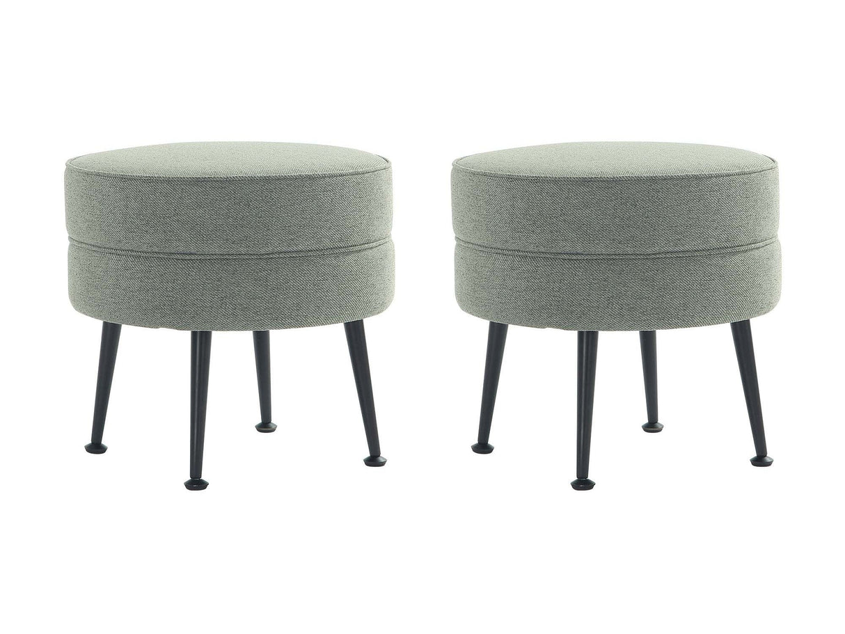 Bailey Ottoman in Sage Green with Black Feet (set of 2) by Manhattan Comfort at Eve Furniture