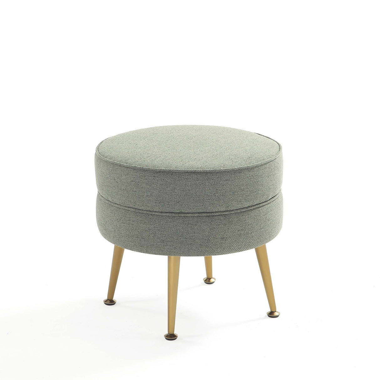 Bailey Ottoman in Sage Green with Gold Feet by Manhattan Comfort at Eve Furniture