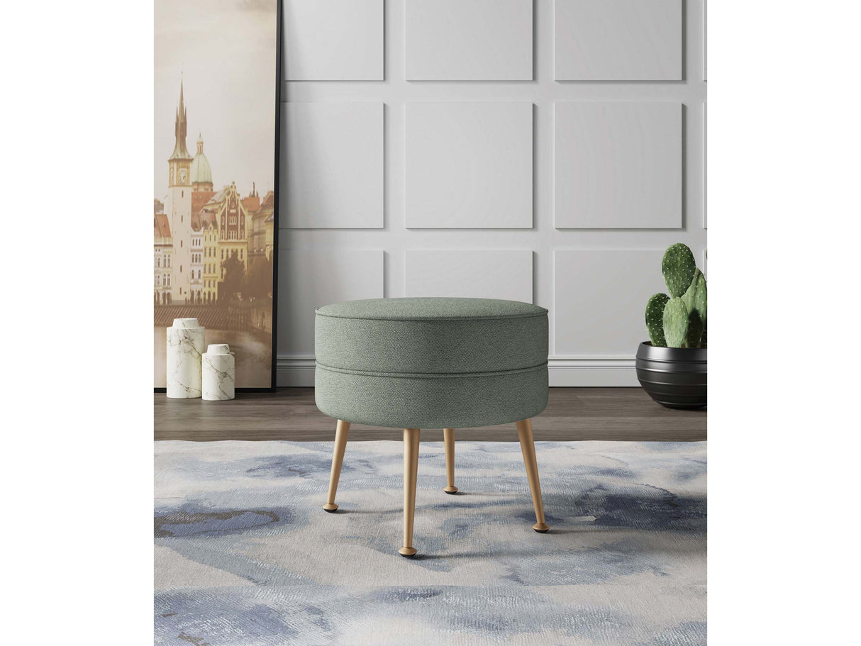 Bailey Ottoman in Sage Green with Gold Feet by Manhattan Comfort at Eve Furniture