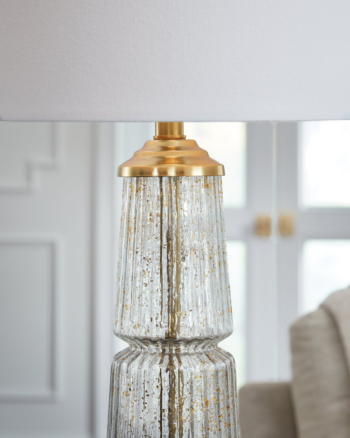 Bakersboro Clear/Gold Finish Table Lamp by Ashley at Eve Furniture