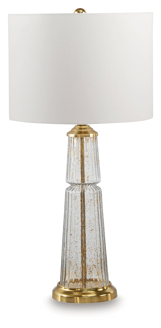 Bakersboro Clear/Gold Finish Table Lamp by Ashley at Eve Furniture