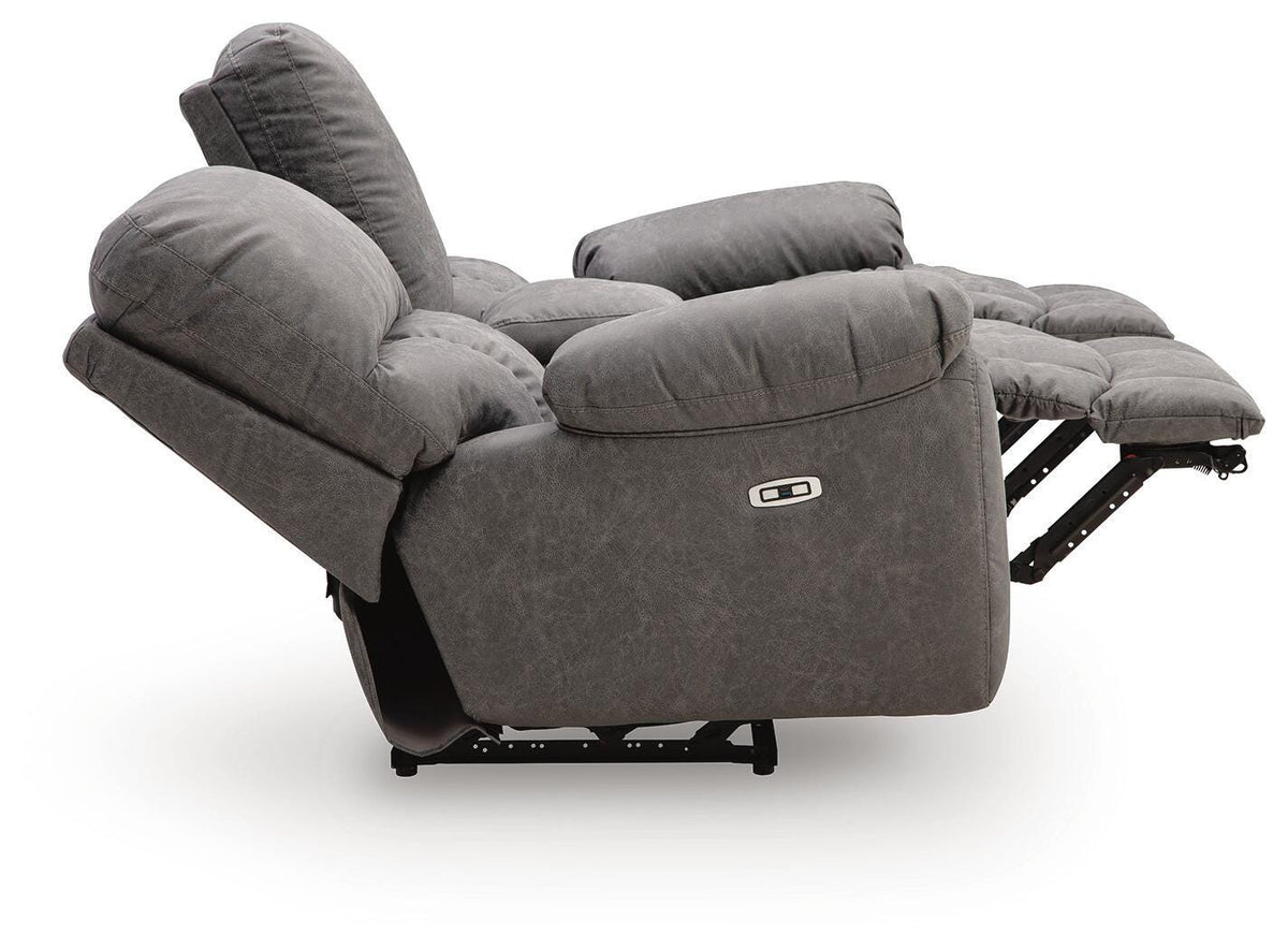 Bakerstein Galaxy Power Reclining Loveseat with Console by Ashley at Eve Furniture