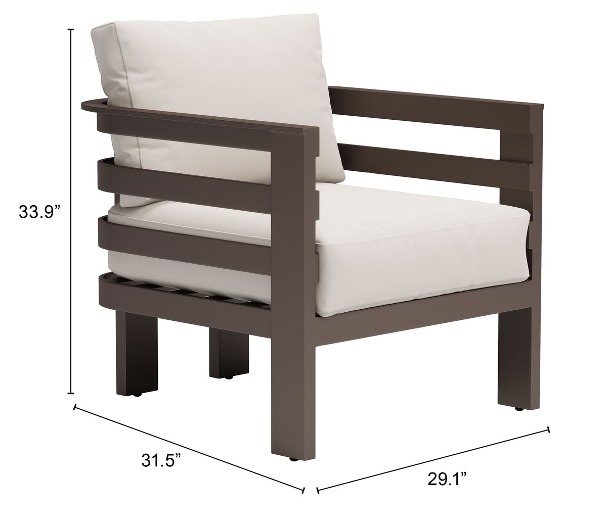 Bal Harbor White Outdoor Armchair by Zuomod at Eve Furniture