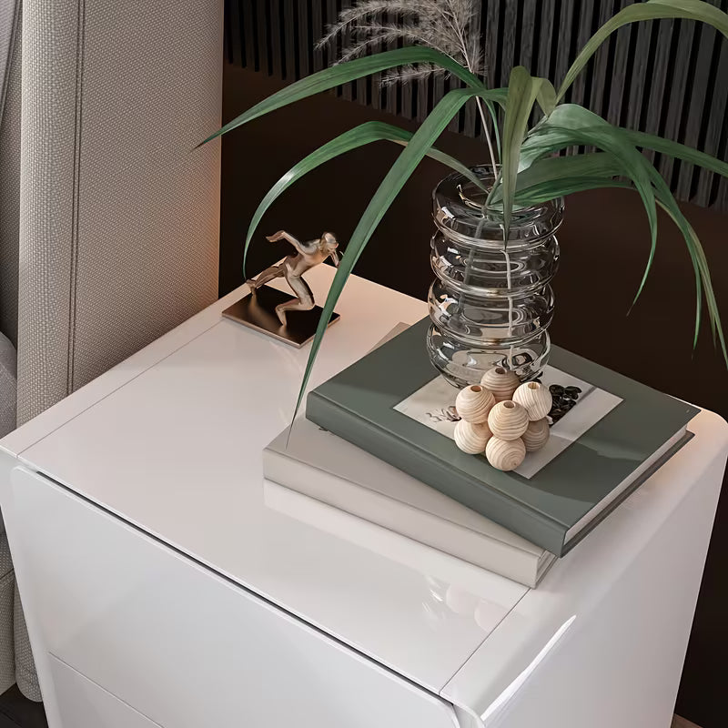 Balair Matte Gloss End Table with 2 Drawers by Eve Furniture at Eve Furniture