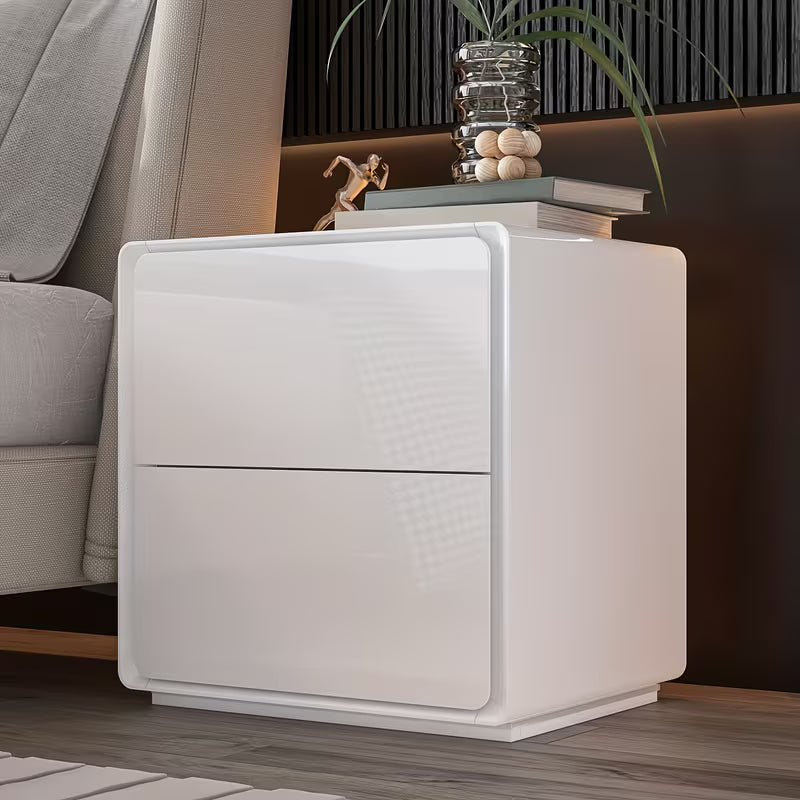 Balair Matte Gloss End Table with 2 Drawers by Eve Furniture at Eve Furniture