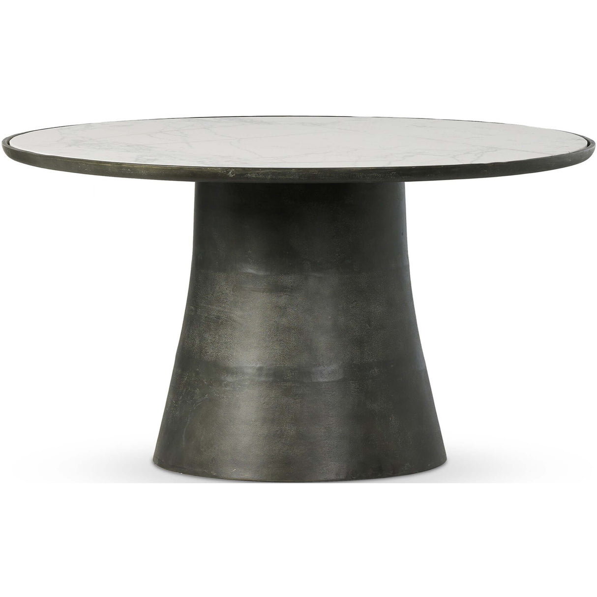 Balboa Outdoor Dining Table, Veined White Marble By Fourhands by Four Hands at Eve Furniture