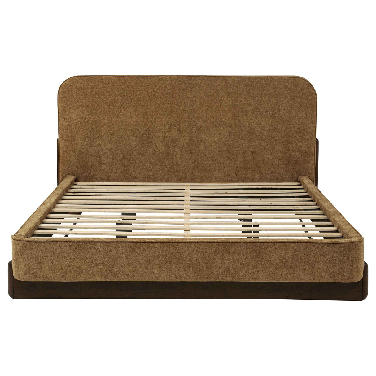 Baldacci Curry/Walnut Upholstered California King Platform Bed by Coaster at Eve Furniture