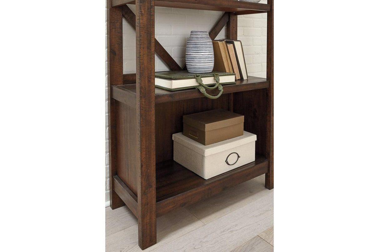Baldridge Rustic Brown 75" Bookcase by Ashley at Eve Furniture