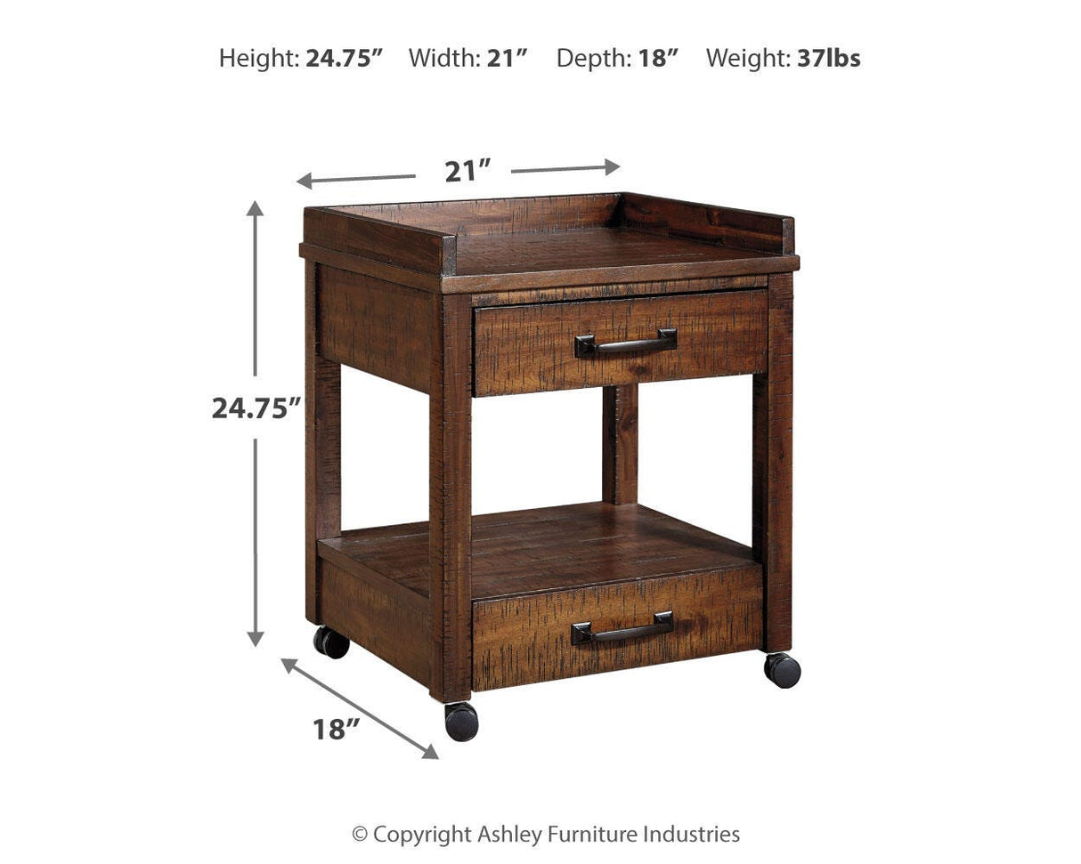 Baldridge Rustic Brown Printer Stand by ASHLEY FURNITURE at Eve Furniture