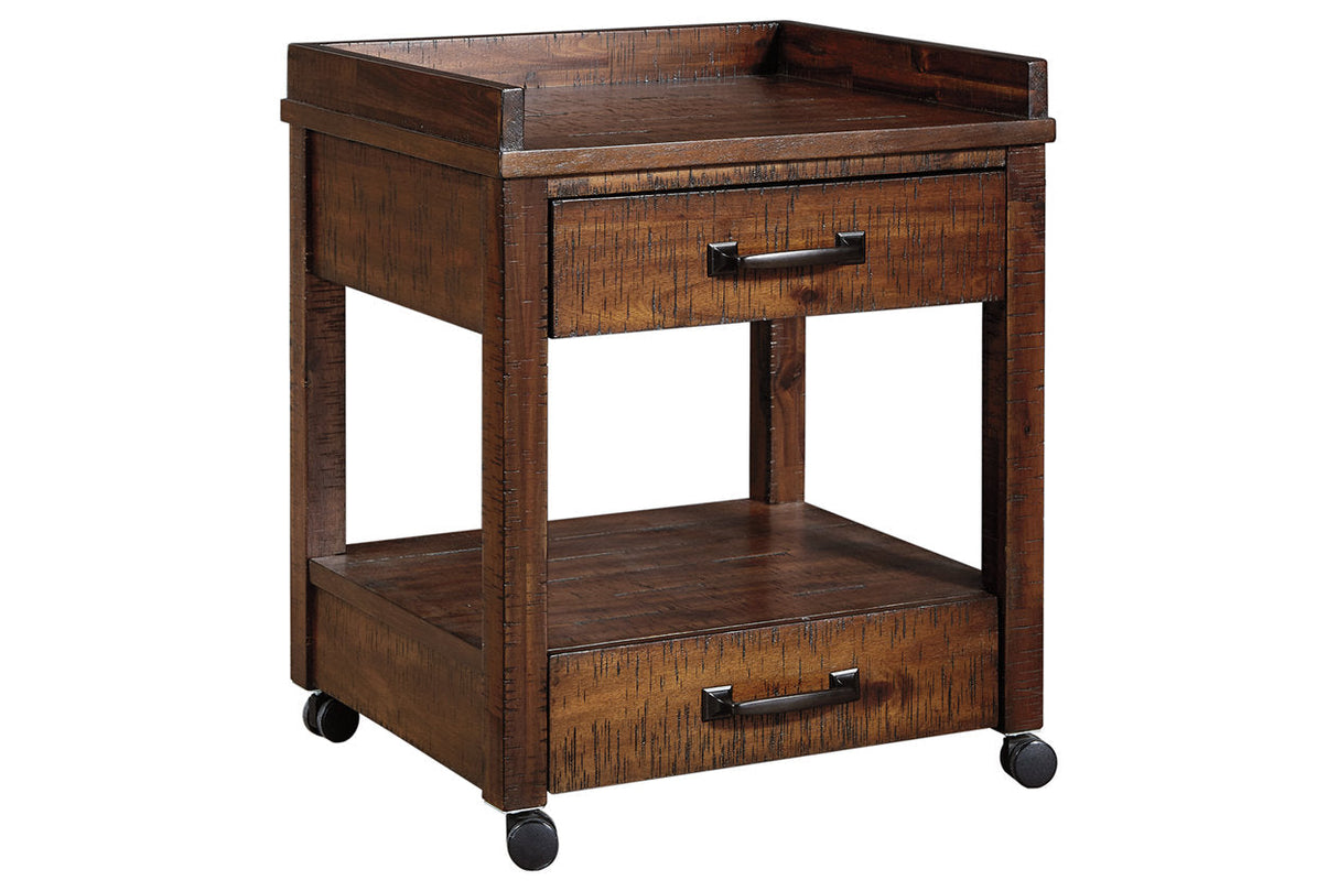 Baldridge Rustic Brown Printer Stand by ASHLEY FURNITURE at Eve Furniture