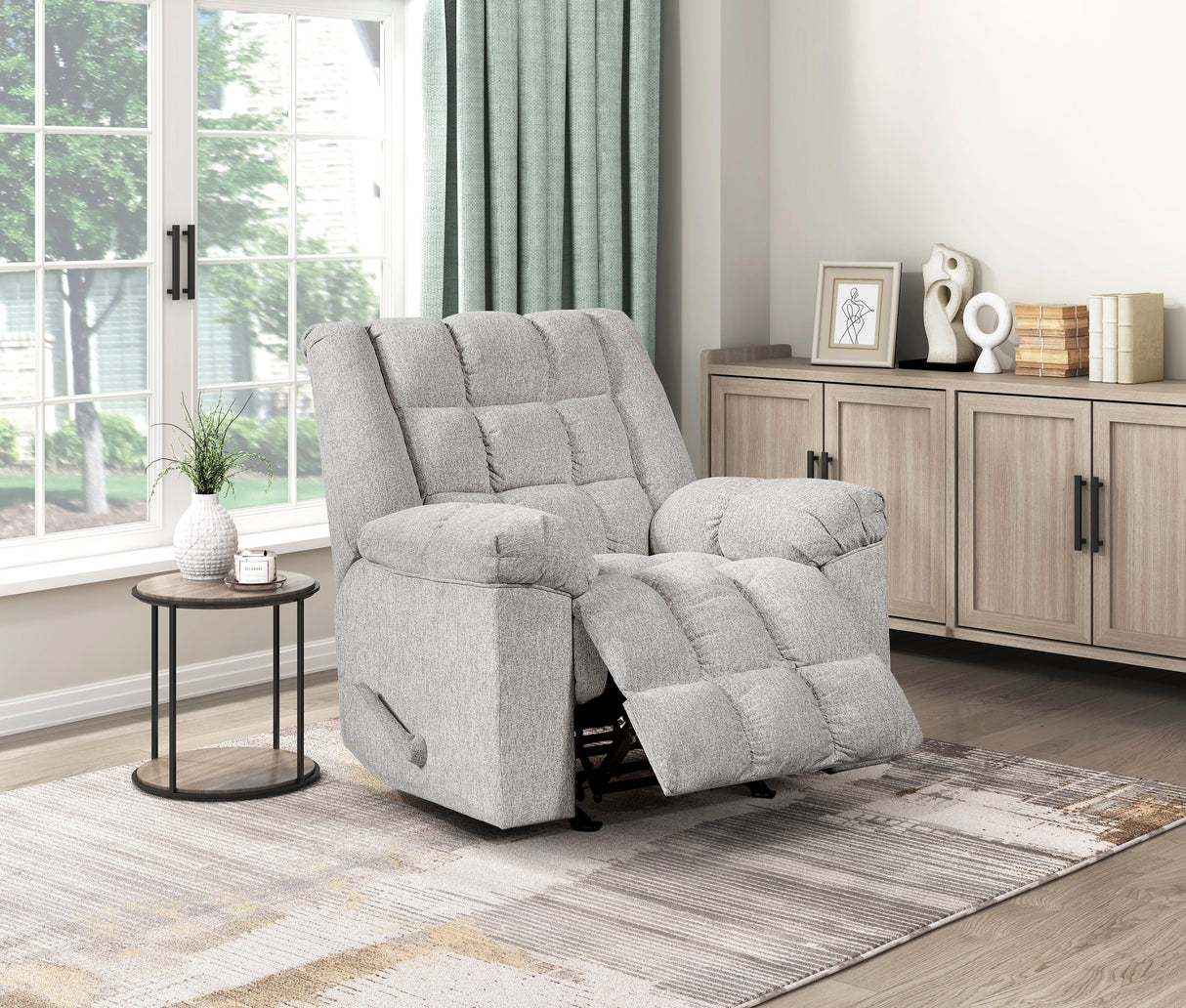 Baldwin Light Gray Rocker Reclining Chair
