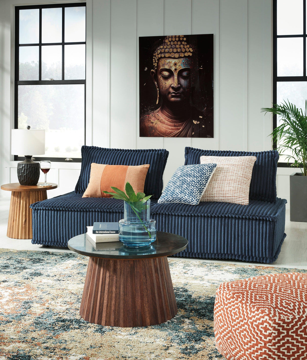 Bales Navy 2-Piece Modular Seating by Ashley at Eve Furniture