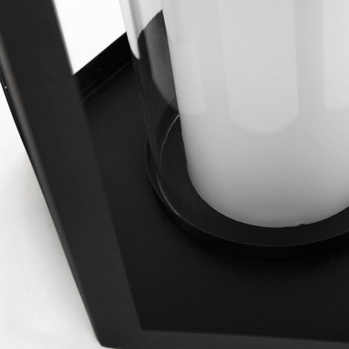 Balley Set of Two Matte Black Metal Hexagonal Candle Holder Lanterns by Mercana at Eve Furniture
