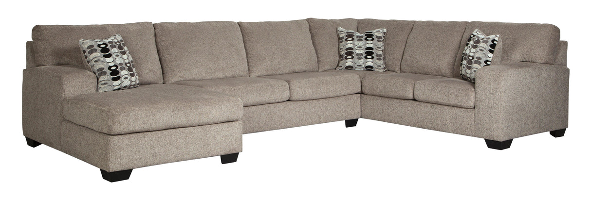 Ballinasloe Platinum 3-Piece Left Arm Facing (LAF) Chaise Sectional by Ashley at Eve Furniture