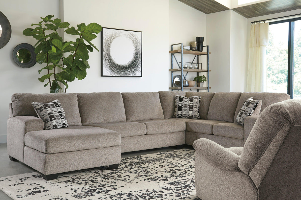 Ballinasloe Platinum 3-Piece Left Arm Facing (LAF) Chaise Sectional by Ashley at Eve Furniture