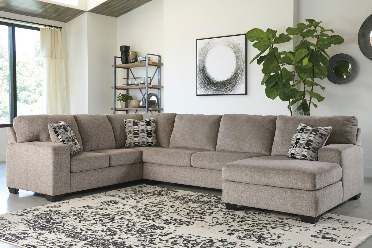 Ballinasloe Platinum 3-Piece Right Arm Facing (RAF) Chaise Sectional by Ashley at Eve Furniture