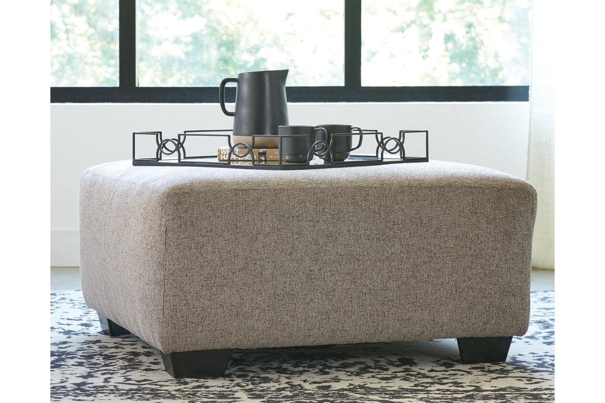 Ballinasloe Platinum Oversized Ottoman by Ashley at Eve Furniture