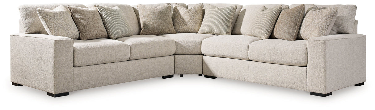 Ballyton Sand 3-Piece Sectional with Ottoman by Ashley at Eve Furniture