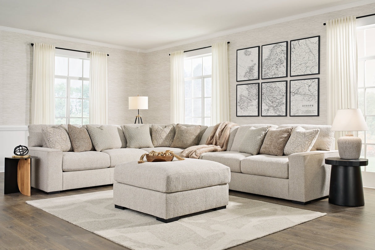 Ballyton Sand 4-Piece Sectional with Ottoman by Ashley at Eve Furniture