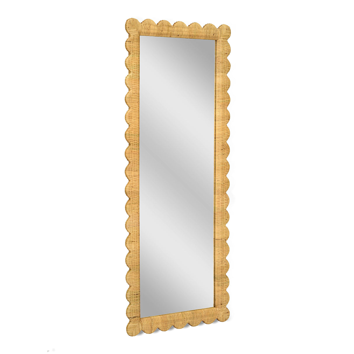 Bama 29.1" x 75" Long Natural Rattan Wall Mirror by TOV Furniture at Eve Furniture