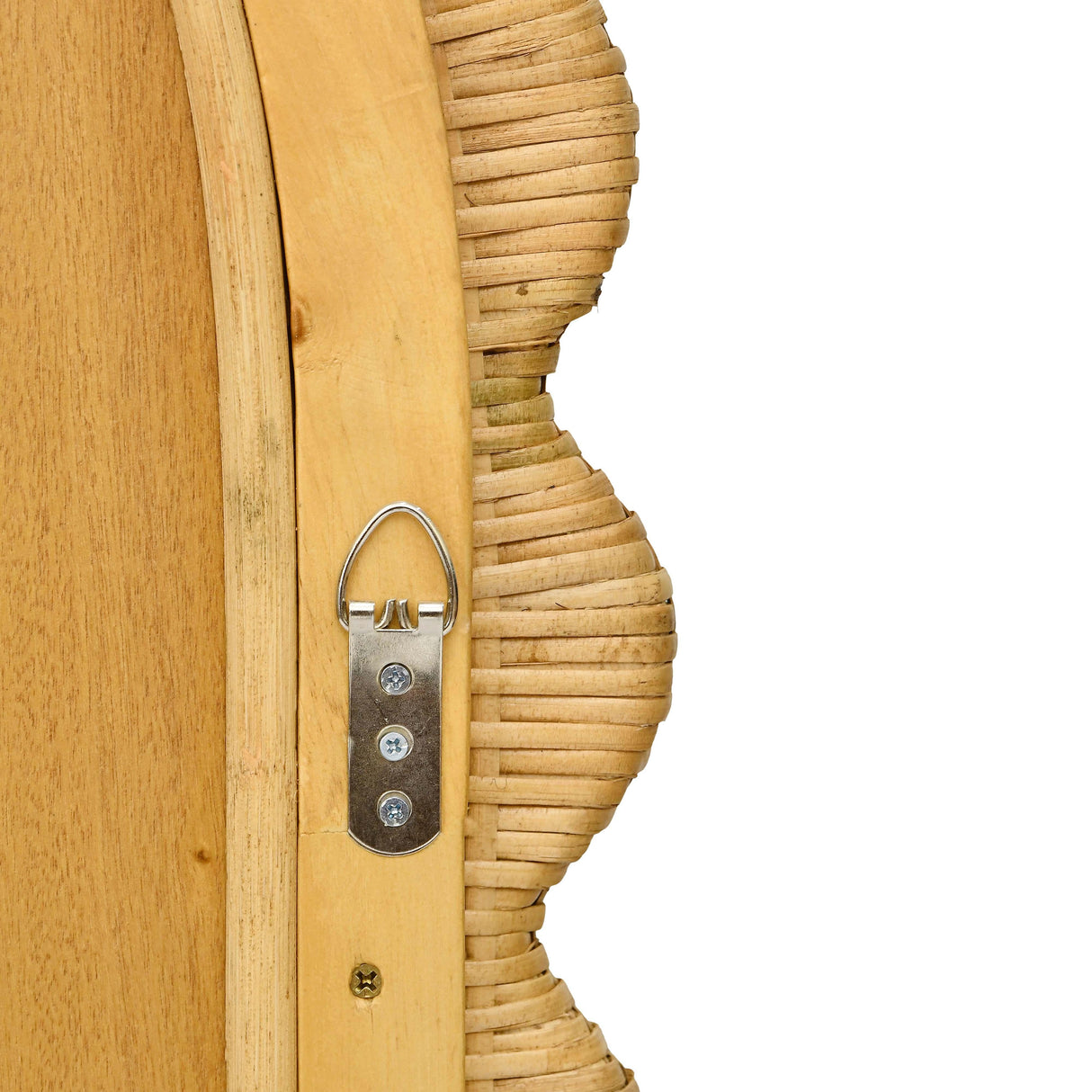 Bama 48" x 79" Jumbo Natural Rattan Arched Wall Mirror by TOV Furniture at Eve Furniture