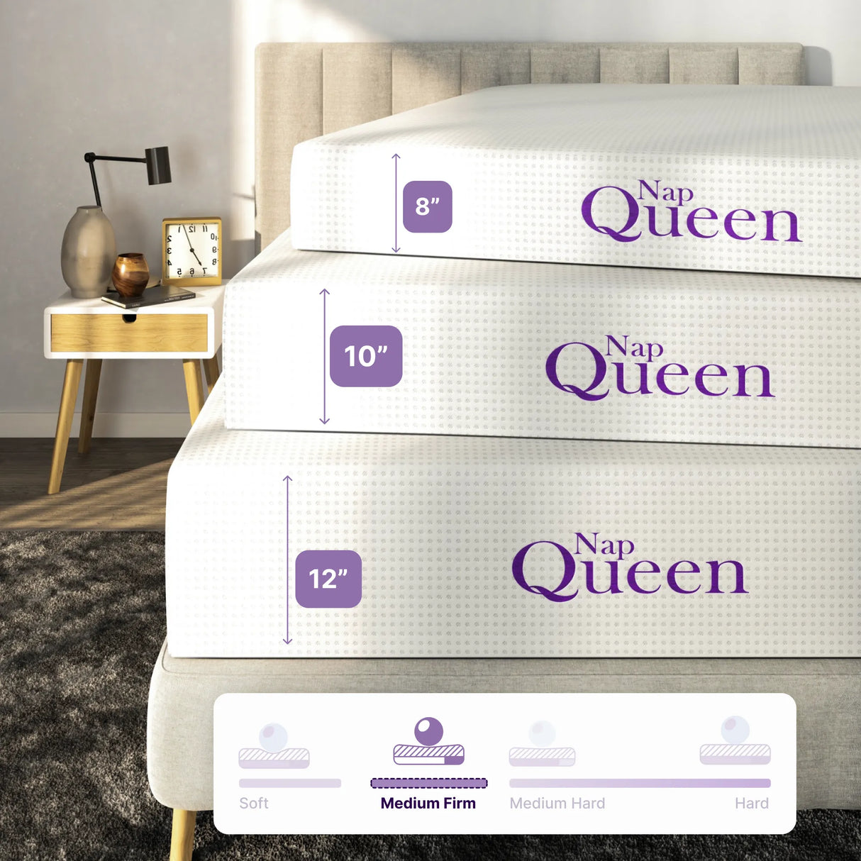 Bamboo Charcoal Infused Memory Foam Mattress by NapQueen at Eve Furniture