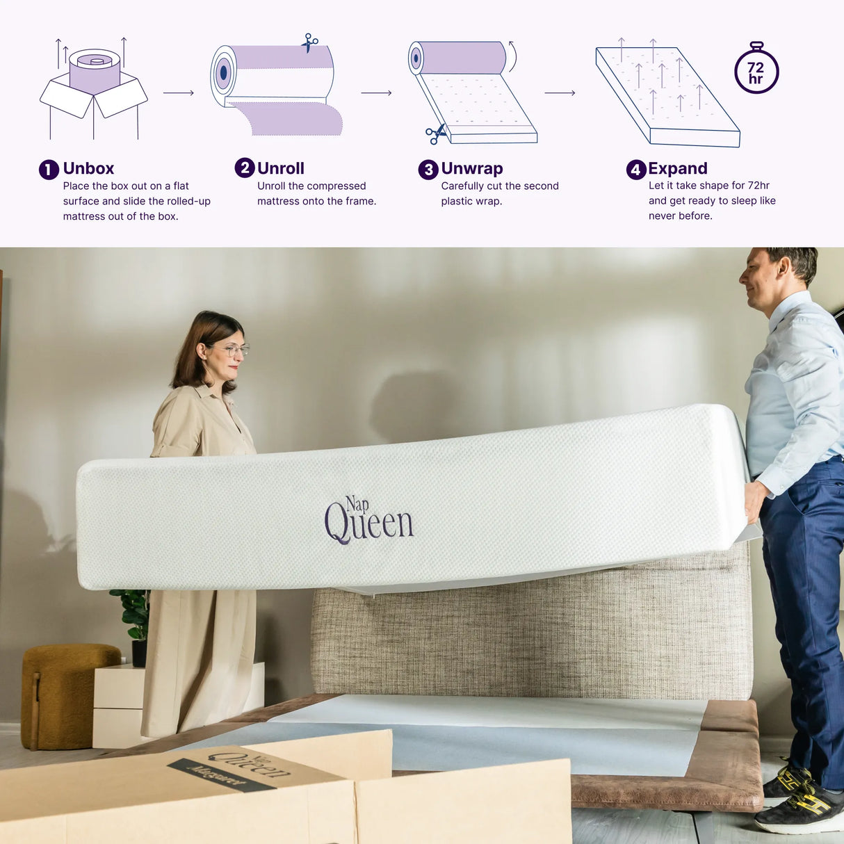 Bamboo Charcoal Infused Memory Foam Mattress by NapQueen at Eve Furniture