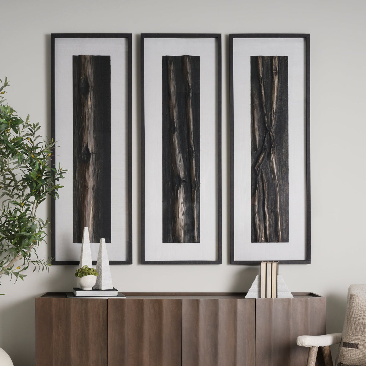 Bamboo Relief III by Studio M a handmade Original Framed Artwork under Glass by Mercana at Eve Furniture