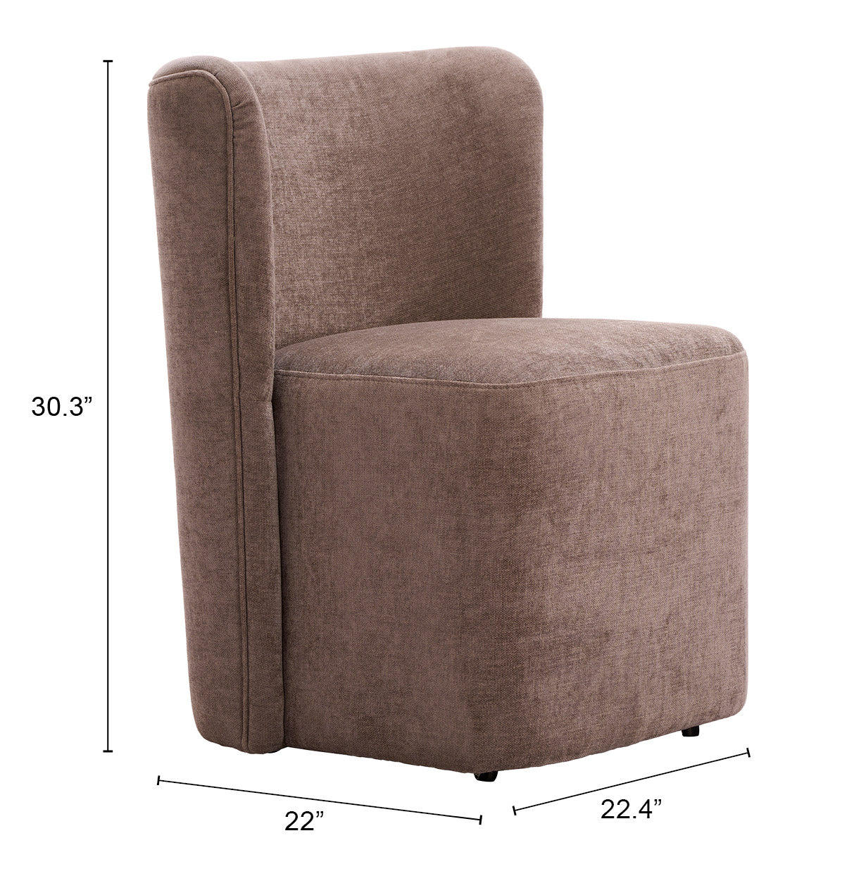 Bambun Taupe Dining Chair with Wheels by Zuomod at Eve Furniture
