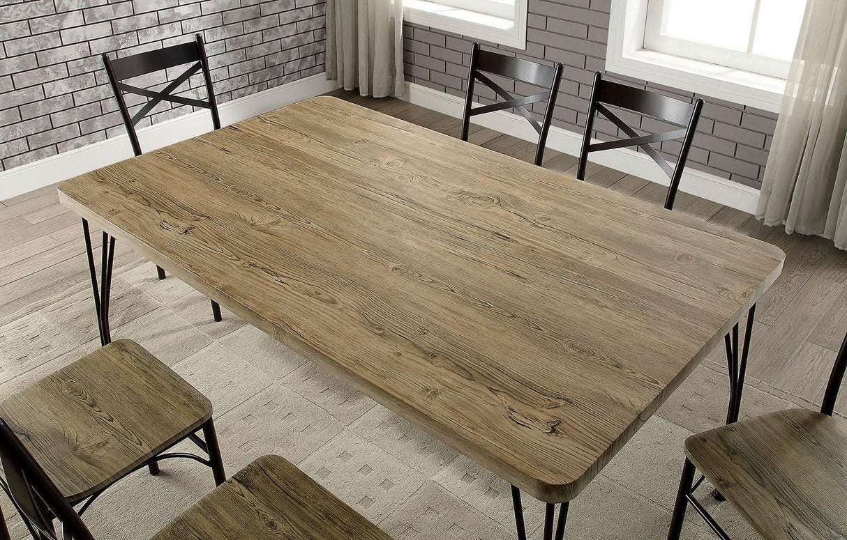 Banbury Dark Bronze/Natural 7 Pc. Dining Table Set by Furniture of America at Eve Furniture