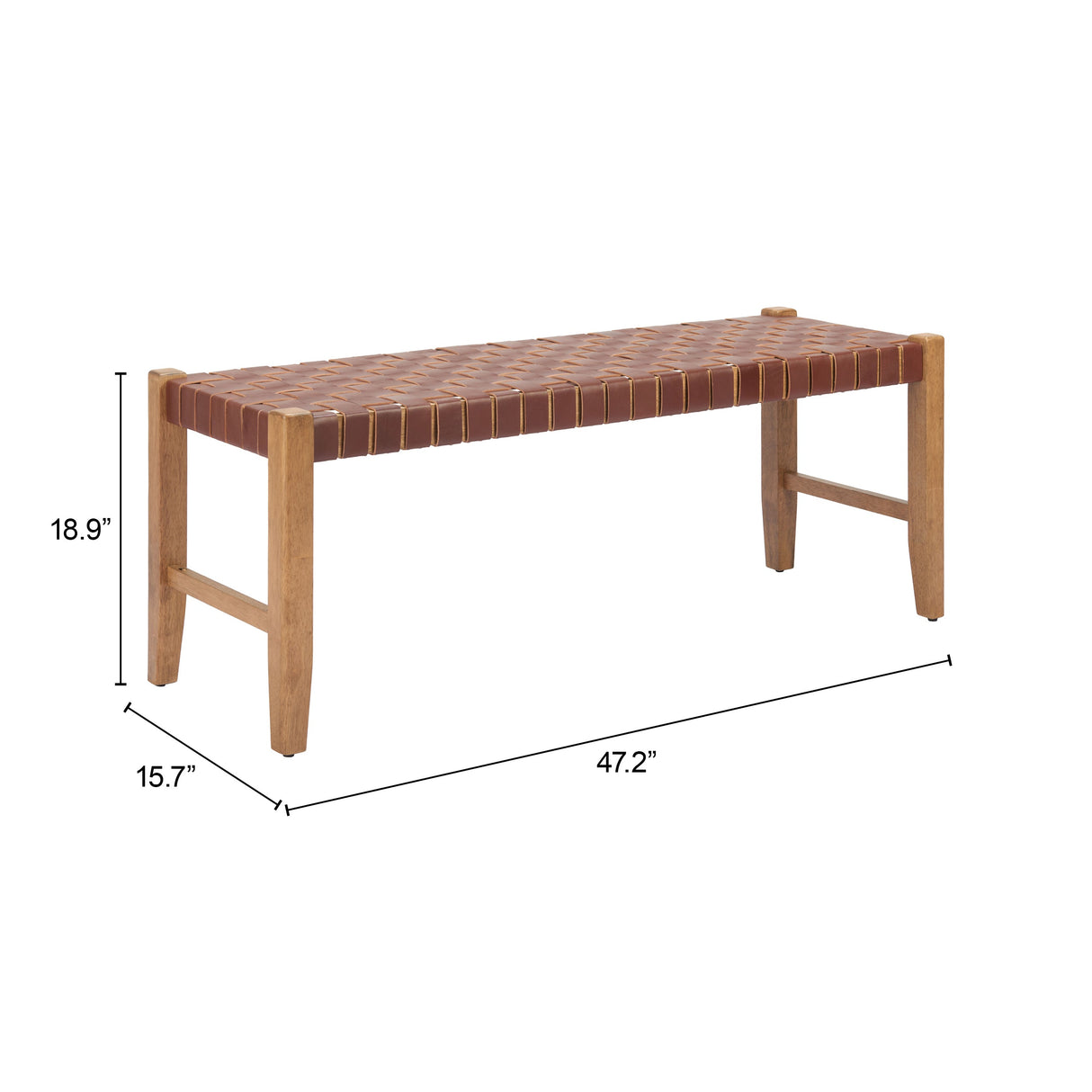 Bandani Brown Bench by Zuomod at Eve Furniture