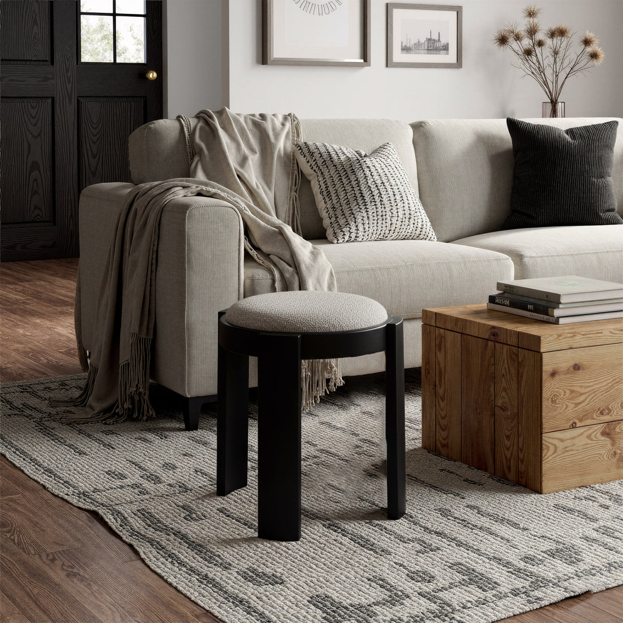 Banjul Misty Gray Ottoman by Zuomod at Eve Furniture