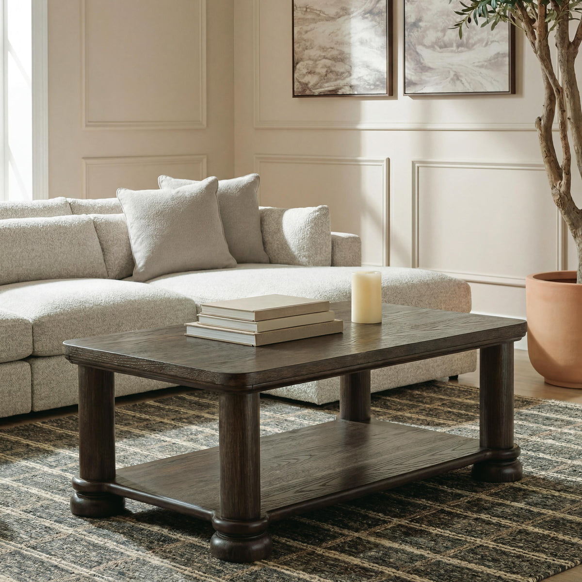 Bannette Dark Brown Coffee Table by Ashley at Eve Furniture