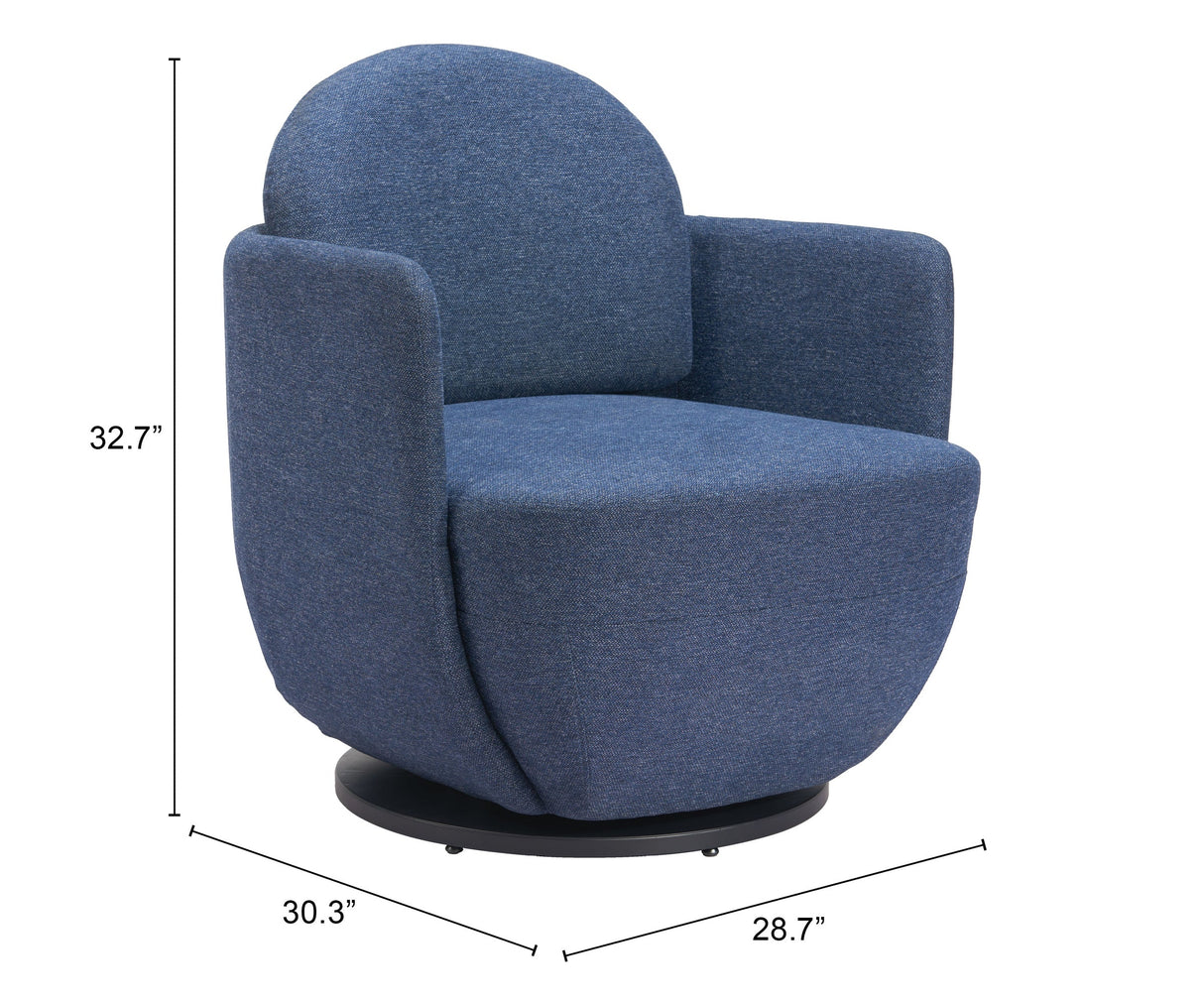Bant Blue Swivel Chair by Zuomod at Eve Furniture